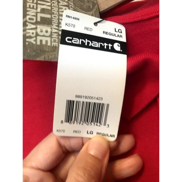 Carhartt Polo Original Fit Contractors Work Stain Breaker Reed Covercraft large - Picture 6 of 8